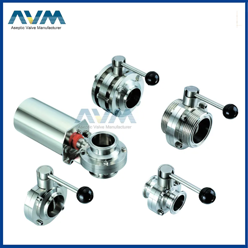 1.5" Stainless Steel Food Grade Sanitary Plastic Handle Butterfly Valve
