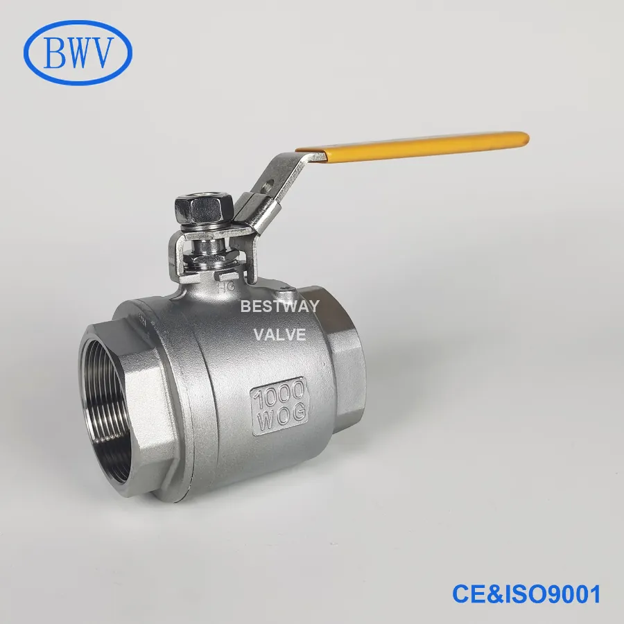 1000wog SS304 SS316 Screwed 2PC Stainless Steel Ball Valve