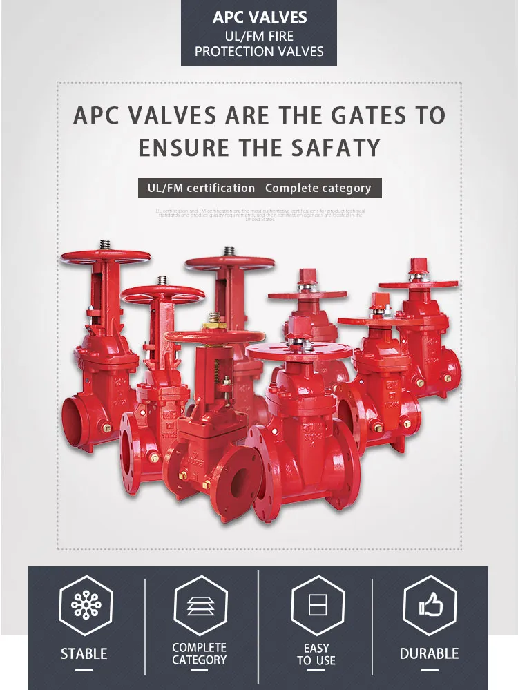 12′′ DN300 Fire Fighting Equipment FM UL Approved 300 Psi Grooved Nrs Gate Valve