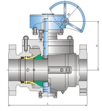 1500lb Worm Gear Flanged Floating Ball Valve with ISO/5210/5211 Mounting Pad