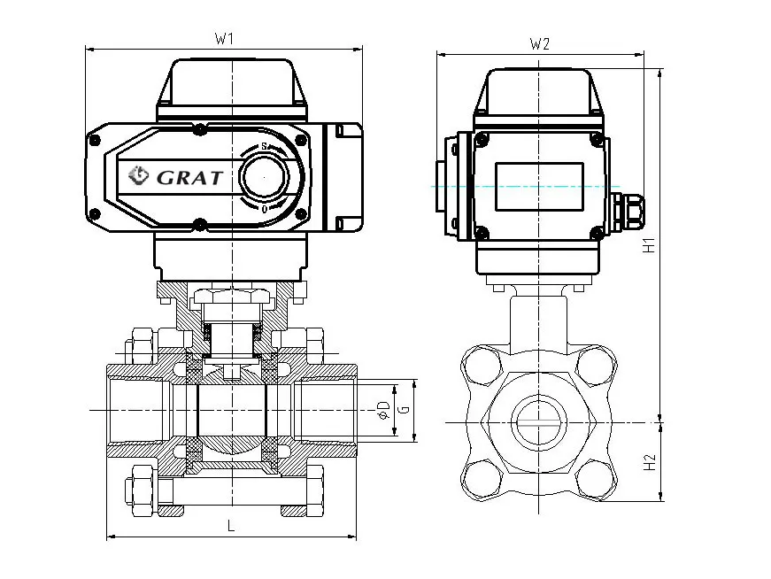 2 Way Trunnion 3000psi Ss Electric Ball Valve