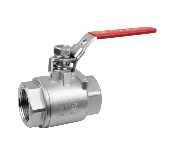 2PC Ball Valve Screw Ends with Lever Operator, 2000wog