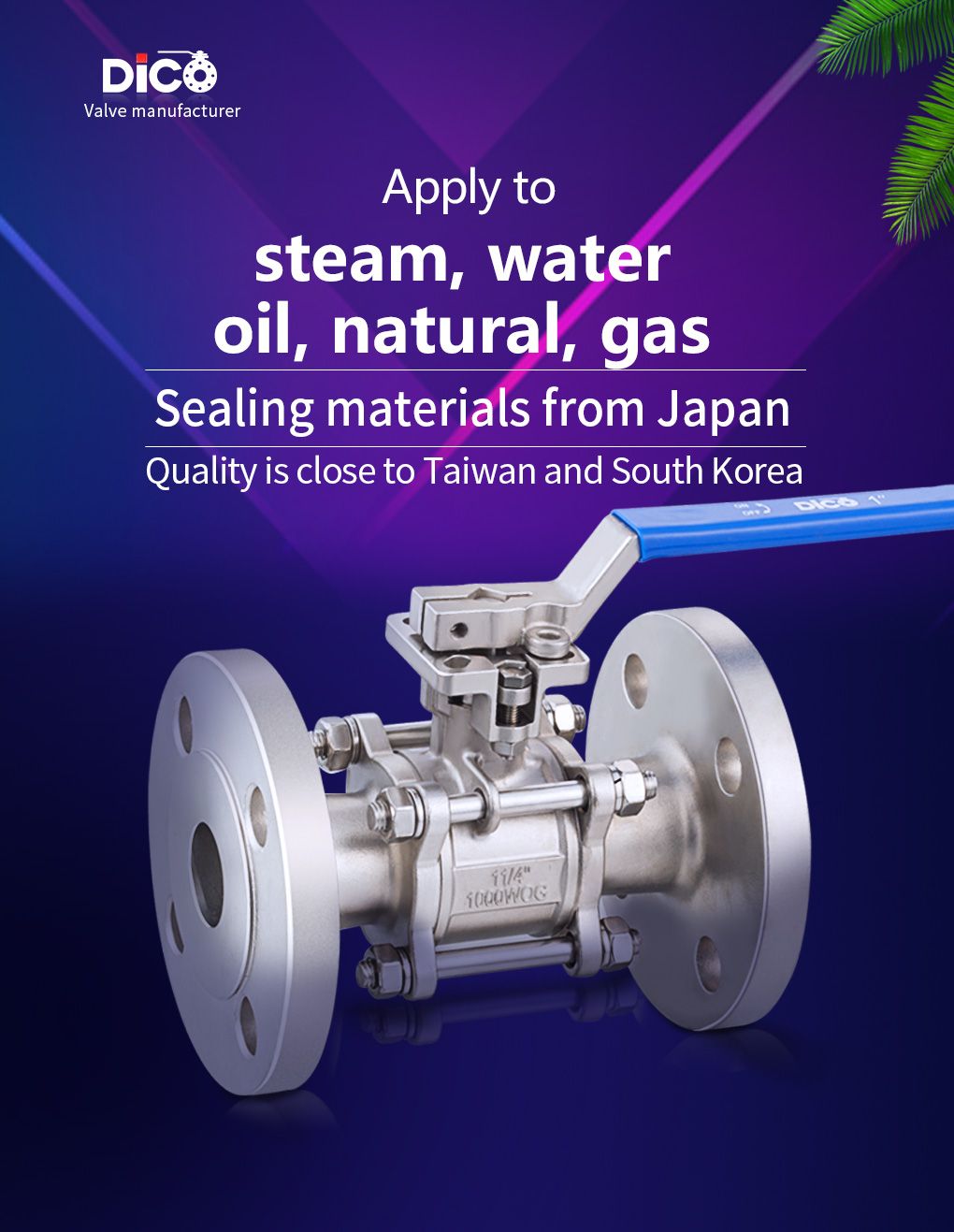 3PC Stainless Steel ISO5211 Pad Industrial Flanged Ball Valve