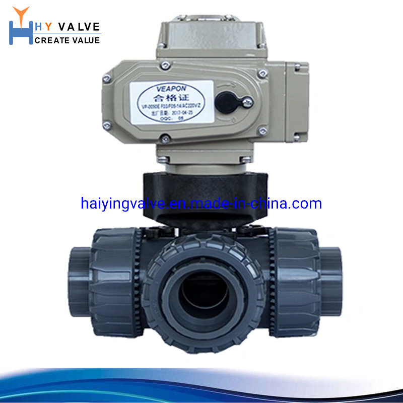 Air Actuator True Union PVC Plastic 2 Ways Pneumatic Control Ball Valve