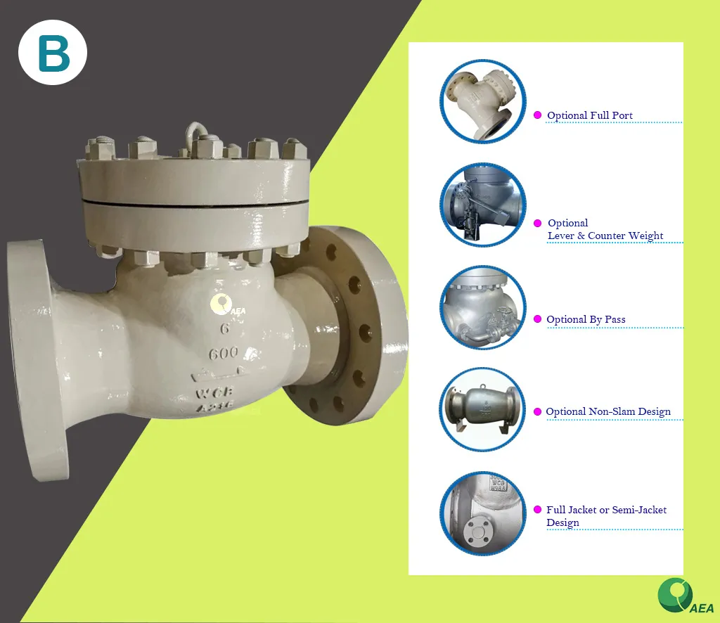 API600 BS1868 Cast Stee API Trim 1 Trim 8 Trim 8 Industrial Non-Return Silence Swing Disc Check Valve