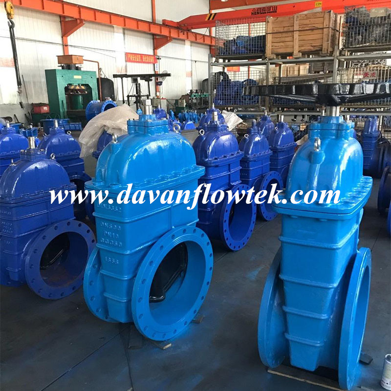 BS5163 Ductile Cast Iron Rubber Wedge Gear Operation Gate Valve