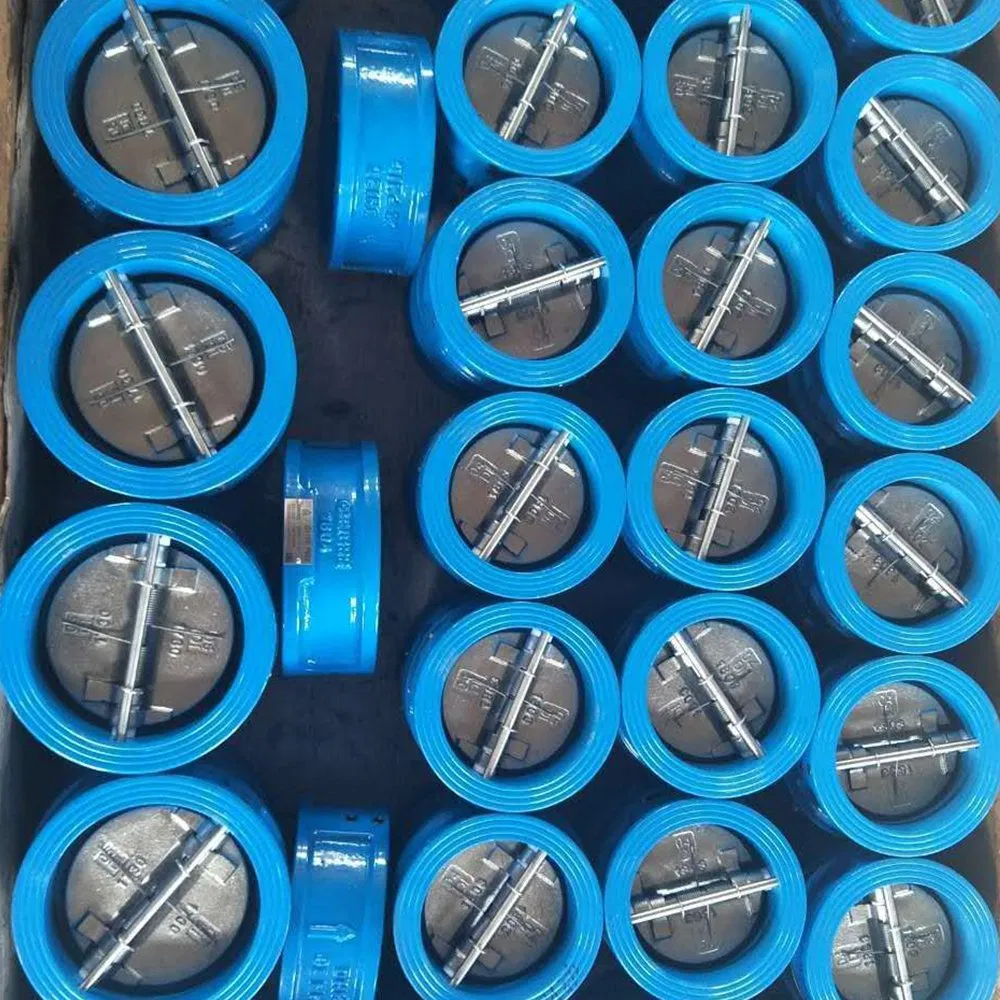 Cast Iron Non Reture Spring Wafer Type Gual Plate Di Flange Connection Sandwich Check Valve with Prices