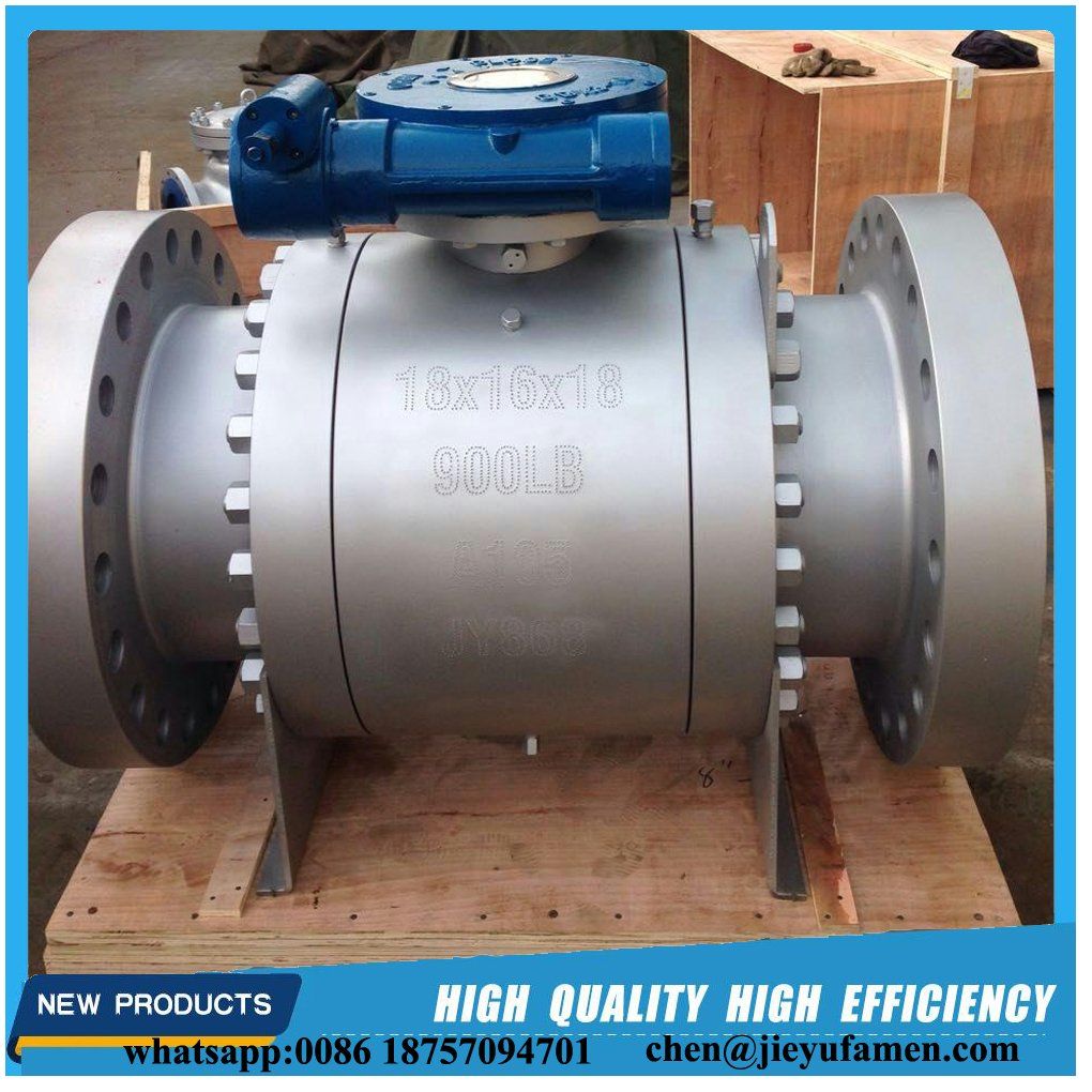 Cast Steel Wcb RF Fix Trunnion Mounted Ball Valve