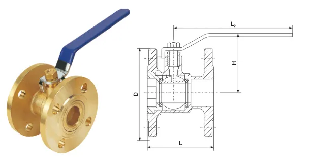 Copper Flanged Ball Valve with High Quality Q41f-16t