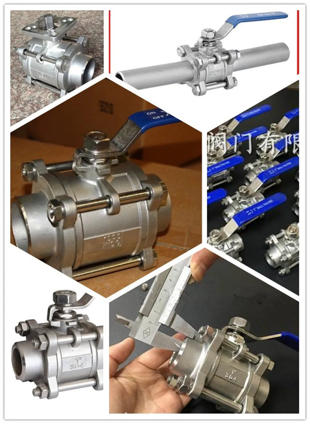 DIN 3202-F1 3PC CF8m Flanged Ball Valve 2"