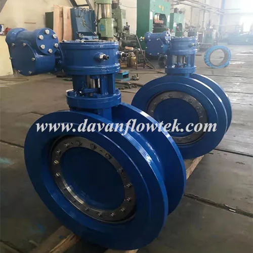 DN1500 Pn16 En593 14 China Factory Ductile Iron Ggg50 Gear Operated Double Flange Butterfly Valve Resilient Seat Double Offset / Eccentric Butterfly Valve