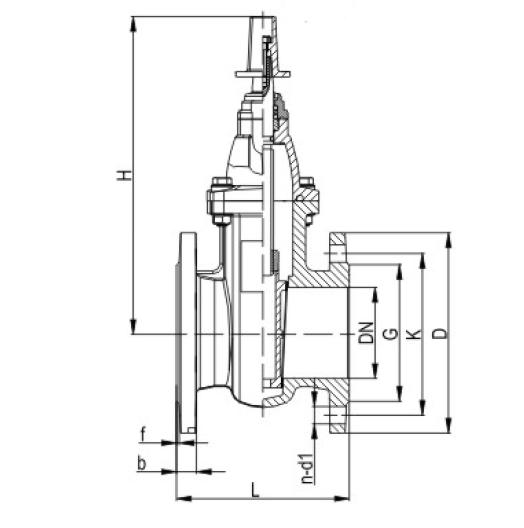 DN200 Non-Rising Stem Metal Seated Gate Valve DIN