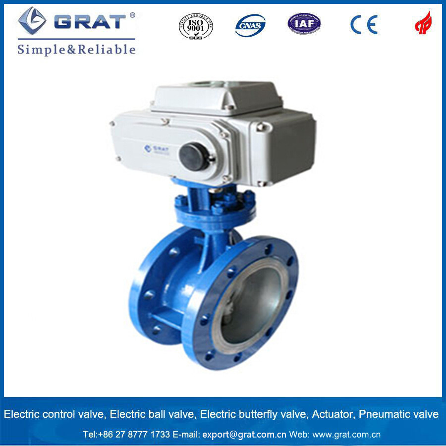Dn250 Pn40 200 Degrees Celsius Wcb Flangeless Electric Actuator Butterfly Valve