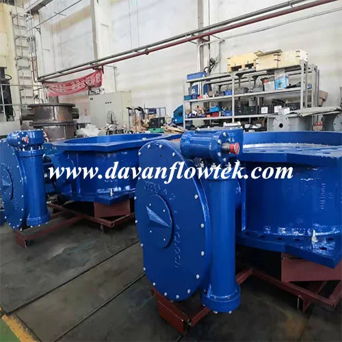 Ductile Iron Ggg50 Pn16 Gear Operated Double Flange Butterfly Valve Resilient Seat DN700 China Factory En593 14 Series Double Offset / Eccentric Butterfly Valve
