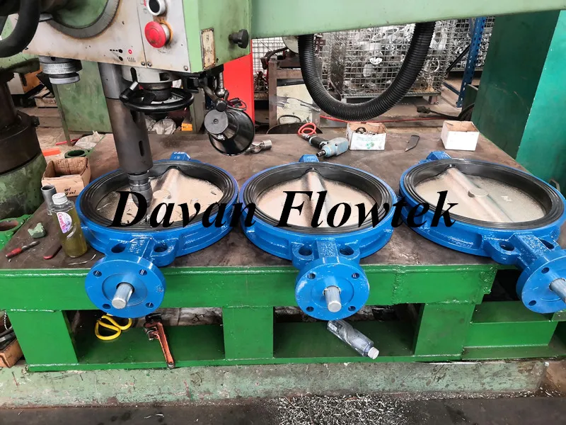Flanged Wafer Lug Ggg40 Ductile Cast Iron DN300 Pn16 En1092 Water Double Flange Blue Gear Operated Butterfly Valve