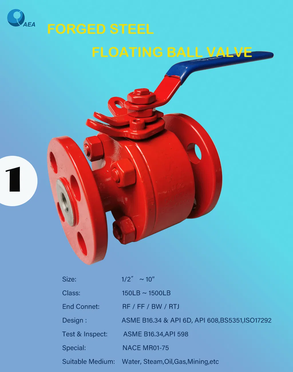 Forged Carbon Steel A105n Body Stainless Steel Ball Side Entry Flange Floating Ball Valve
