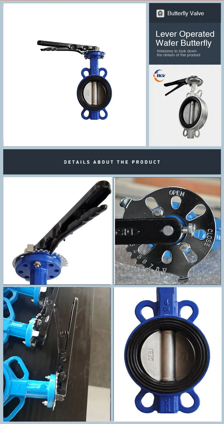 Gg25 Wafer Butterfly Valve Center Line EPDM Lined Valve DN40-DN300