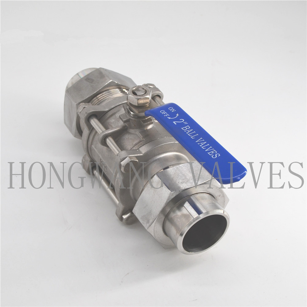Hongwang Stainless Steel Industrial/Sanitary Manual 3PC Thread Ball Valve with Nozzle ( HW -BV 3004)