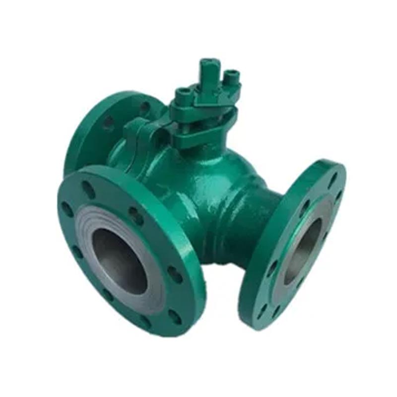  PN16 Flanged Lined Three Way Ball Valve