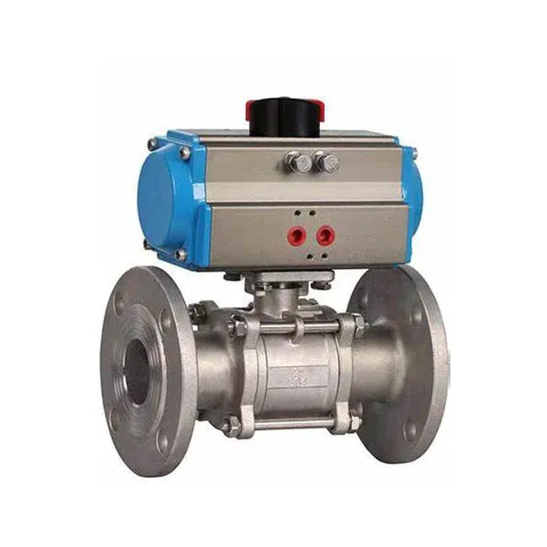 pneumatic three piece flange ball valve