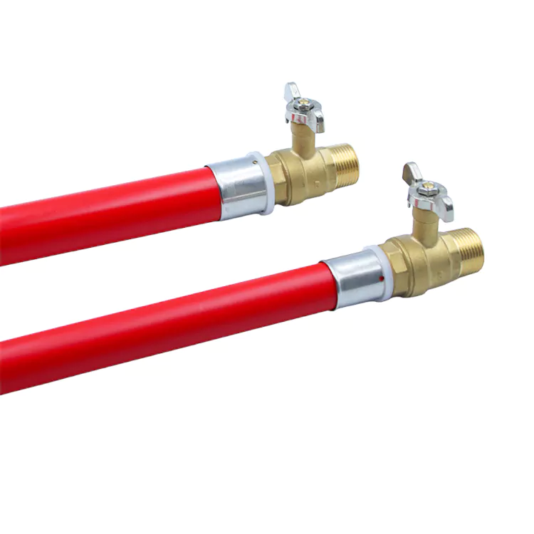 Press Type Butterfly Handle Male Thread Brass Ball Valve