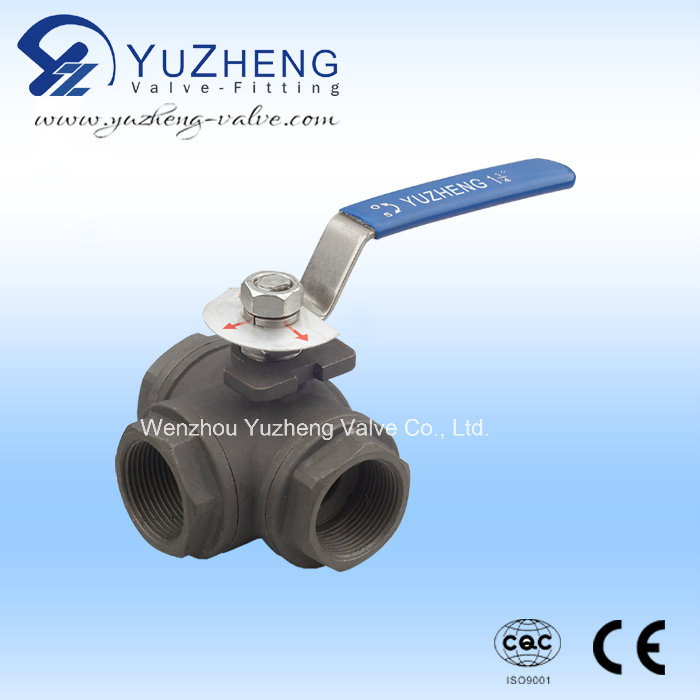 Industrial Usage 3 Way Type Thread Ball Valve for Water Oil Gas