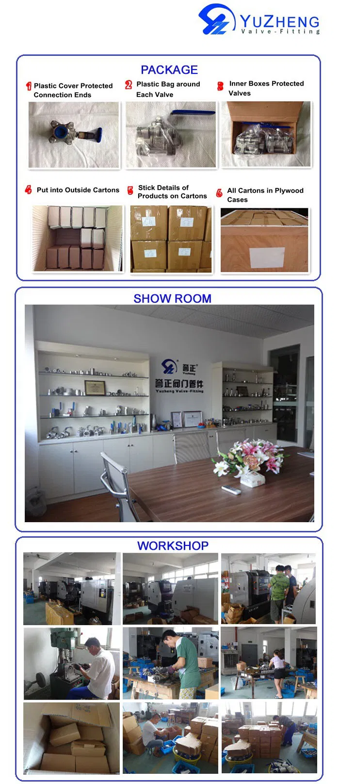 Industrial Usage 3 Way Type Thread Ball Valve for Water Oil Gas