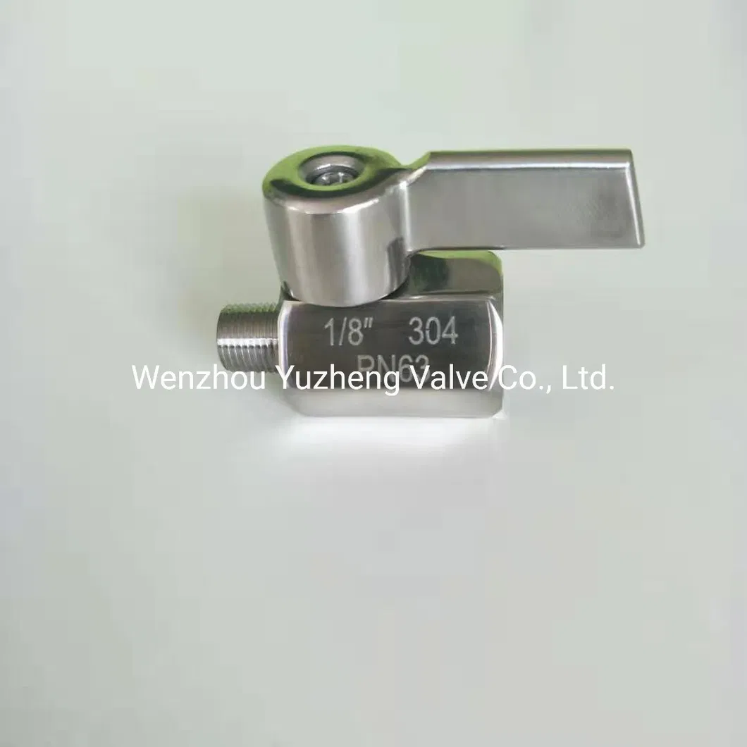 M/F BSPP 3/8 Inch Brass Mini Ball Valve Red Short Handle