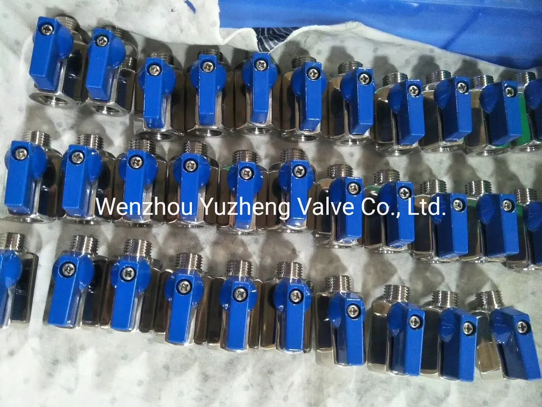 M/F BSPP 3/8 Inch Brass Mini Ball Valve Red Short Handle