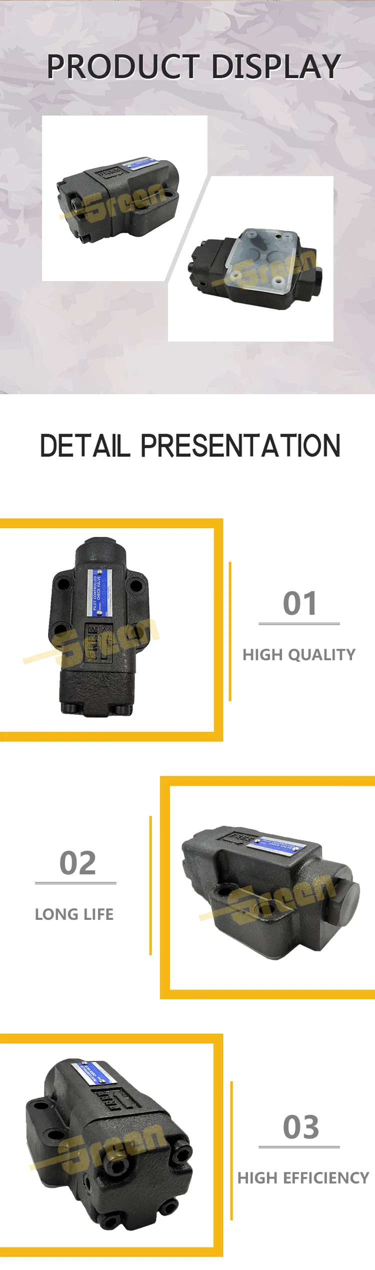 Pilot Operated Check Valve Control Factory Cpg06 Cpg10 CPT03 CPT06 CPT10 Cpdt Yuken Directional Valves Control