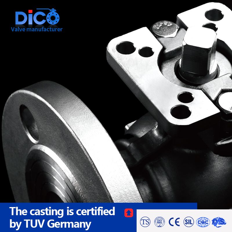 Pn16 High Platform 2 Pieces Flange Ball Valve