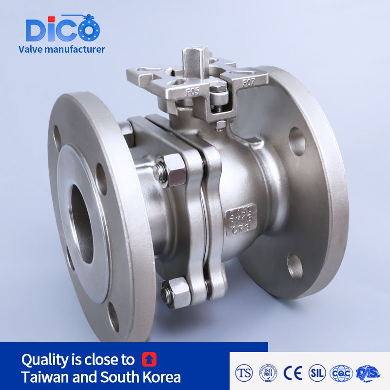 Pn16 High Platform 2 Pieces Flange Ball Valve