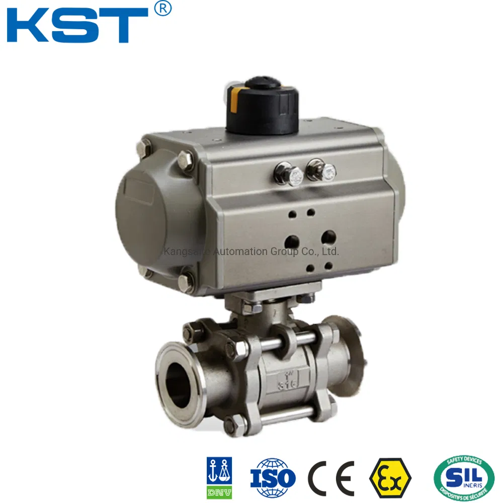 Pneumatic 3PC Ball Valve with Thread End