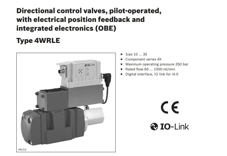 Rexroth Proportional Relief Hydraulic Valve 4wrle 10 E100lj-4X/Mxy/24A1