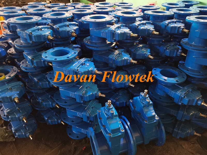 Rising Stem DIN Standard Rubber Wedge Handwheel Operated Flanged DN200 Pn16 Light Type Factory Water Gate Valve