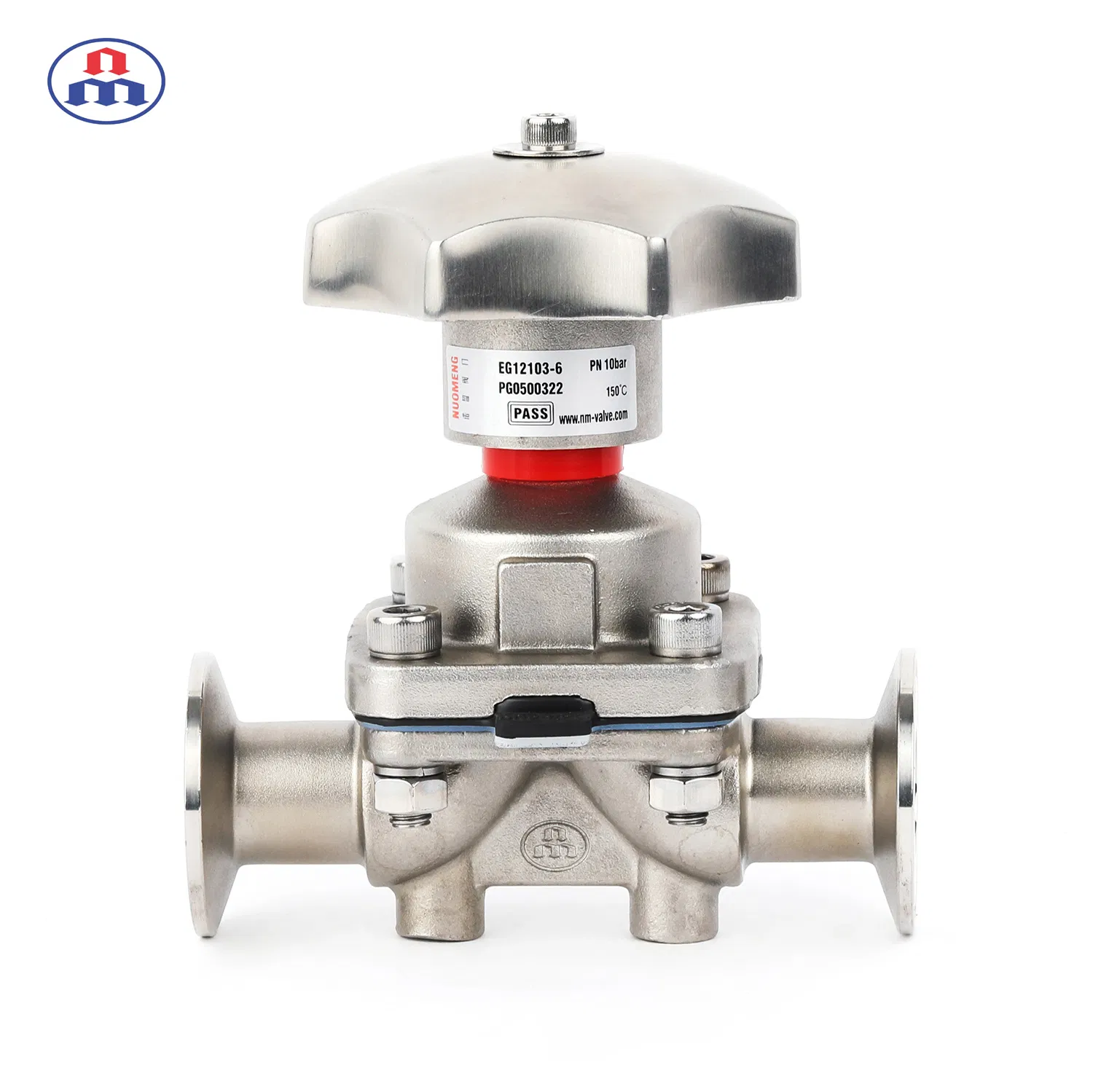 Sanitary Stainless Steel SS304/SS316L Clamped Diaphragm Valve with Ss Hand Wheel