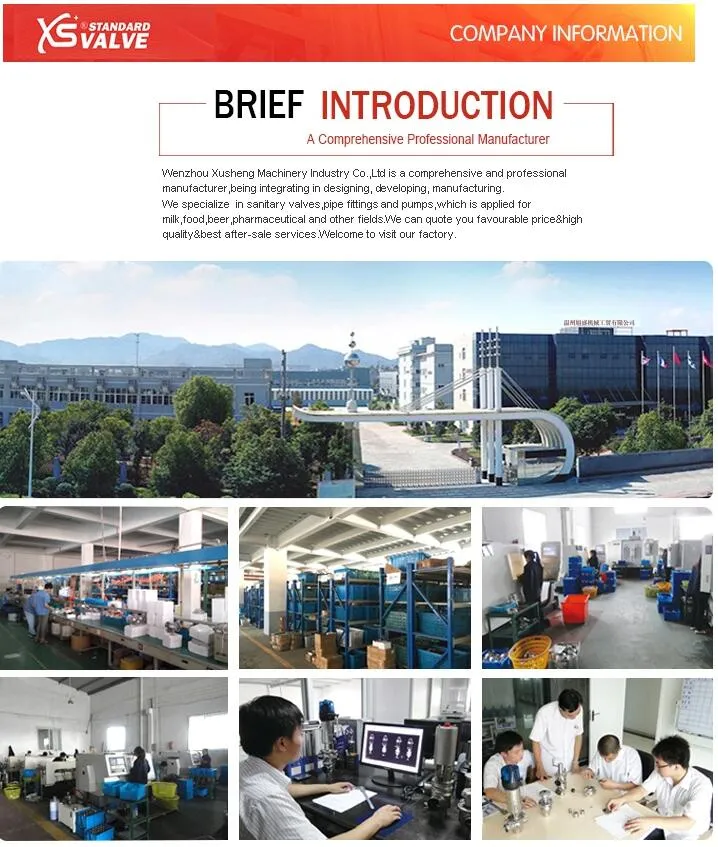 Sanitary Stainless Steel Three-Piece Pneumatic Actuator Welding Butterfly Valve