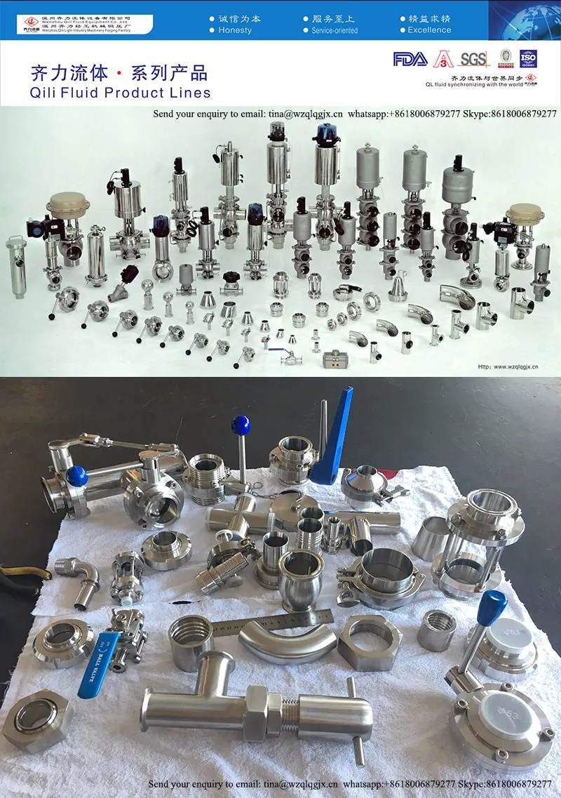 Sanitary Valve Customed 2′′ Check Valve, Ball Valve, Butterfly Valve