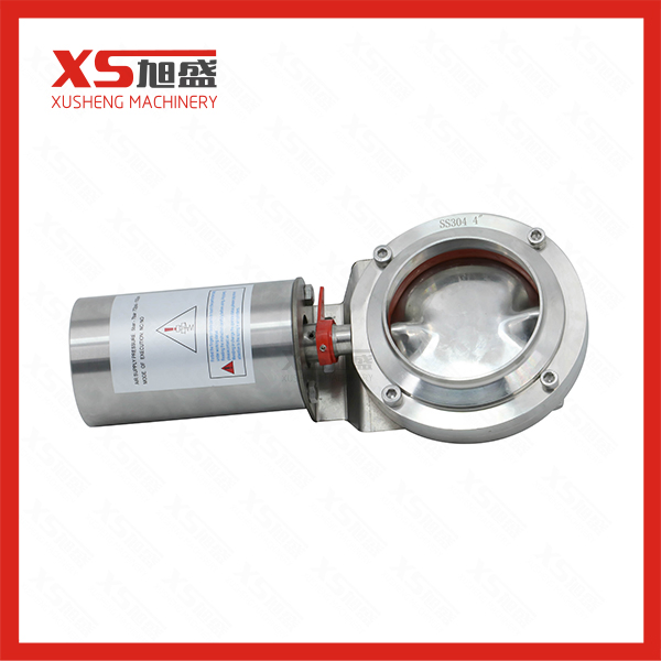 Satinless Steel Pneumatic Welding Butterfly Valves with Silicone Gaskes