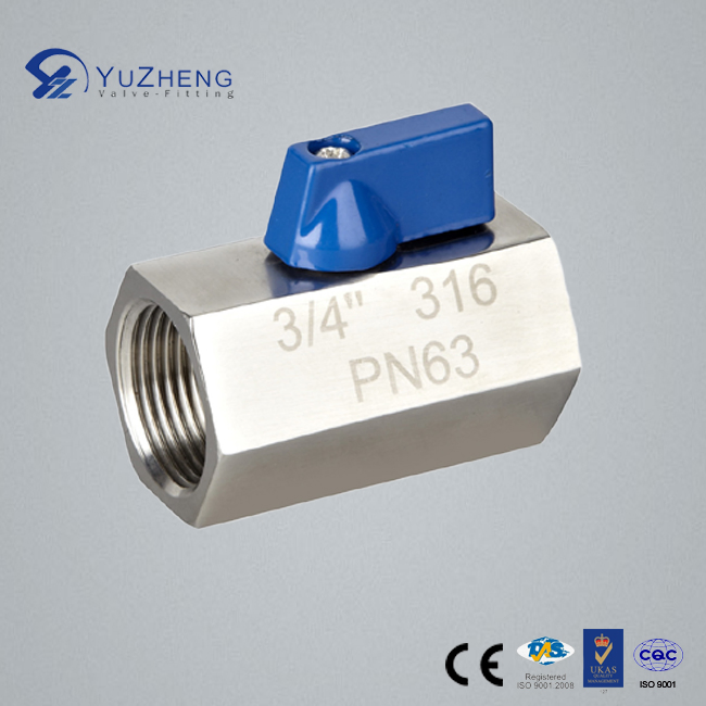 SS304 Stainless Steel Mini Hex Ball Valve