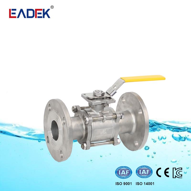 Stainless Steel 3 Piece High Mounting Pad Flange Ball Valve