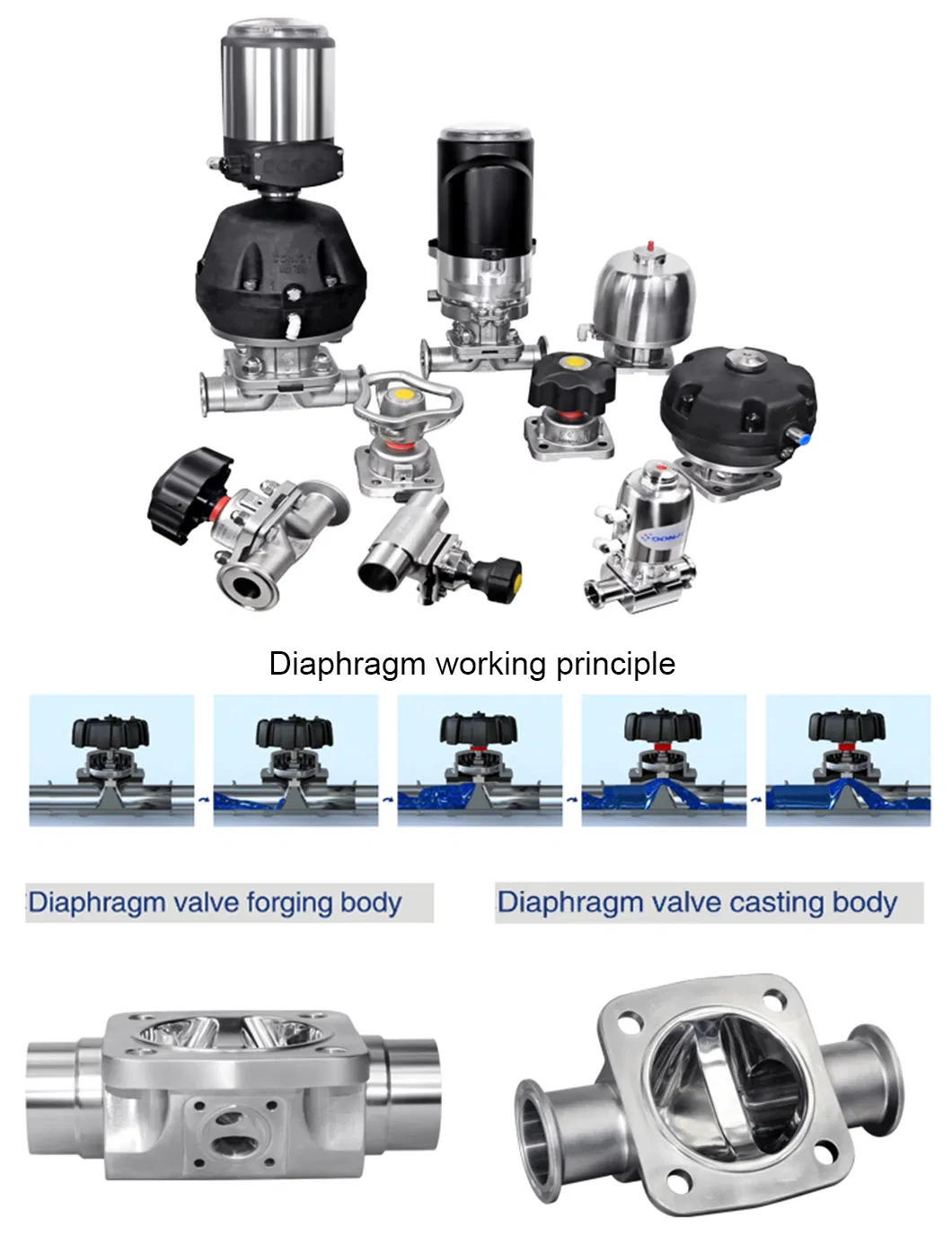 Stainless Steel ASME Bpe Diaphragm Valve