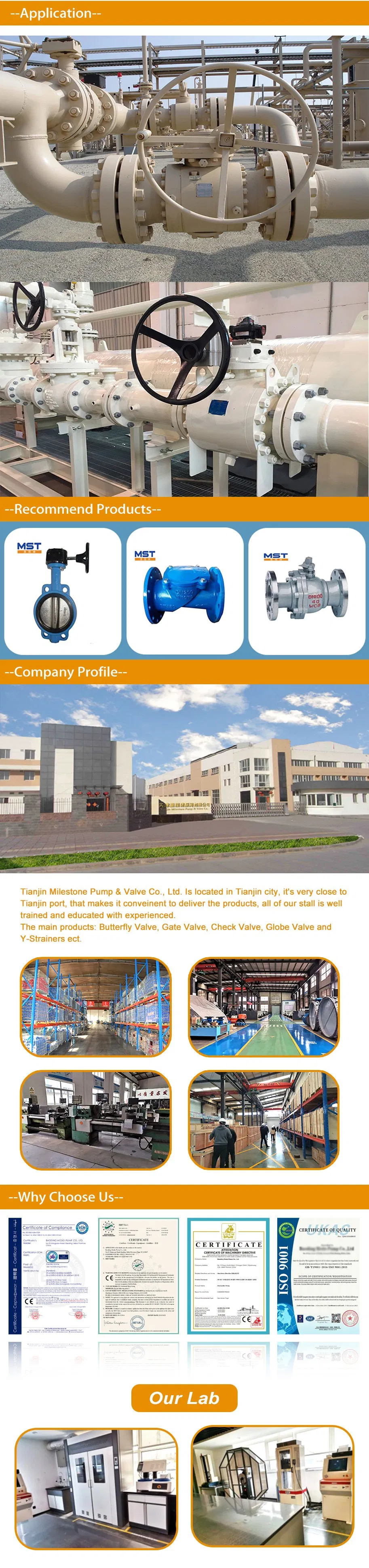 Stainless Steel Ball Valve with Full Bore for Industrial Oil Gas Butterfly Globe