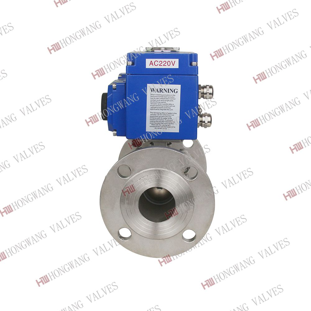 Stainless Steel Industrial Electric 3PC High Platform Flange Ball Valve Pn16 Pn25 ( HW -PBV 3002)