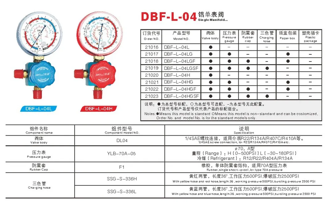Three-Way Valve / Refigeration Fittings / Refrigeration Valve / Pressure Gauge Set