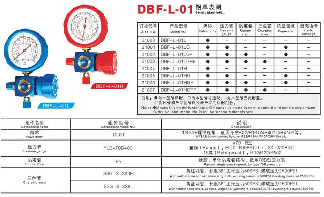 Three-Way Valve / Refigeration Fittings / Refrigeration Valve / Pressure Gauge Set