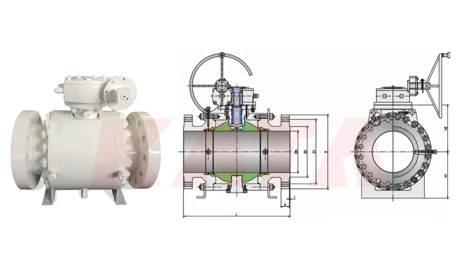 Trunnion Ball Valve ANSI Cast Steel Flanged 3PC Trunnion Ball Valve Flange End 8inch 600lb