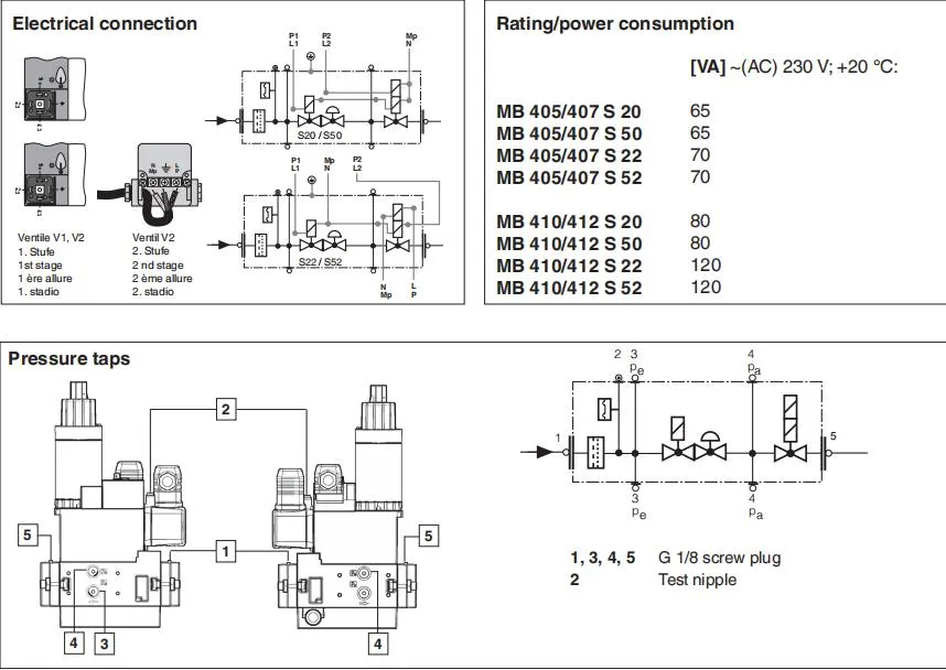 Two-Stage 230V Natural Gas Solenoid Magnetic Valve