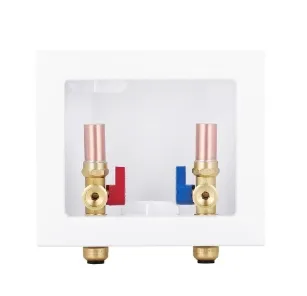 Washing Machine Outlet Box 1/2" F Pushfit X 3/4" Mht Copper Water Hammer Arrestor with Valves