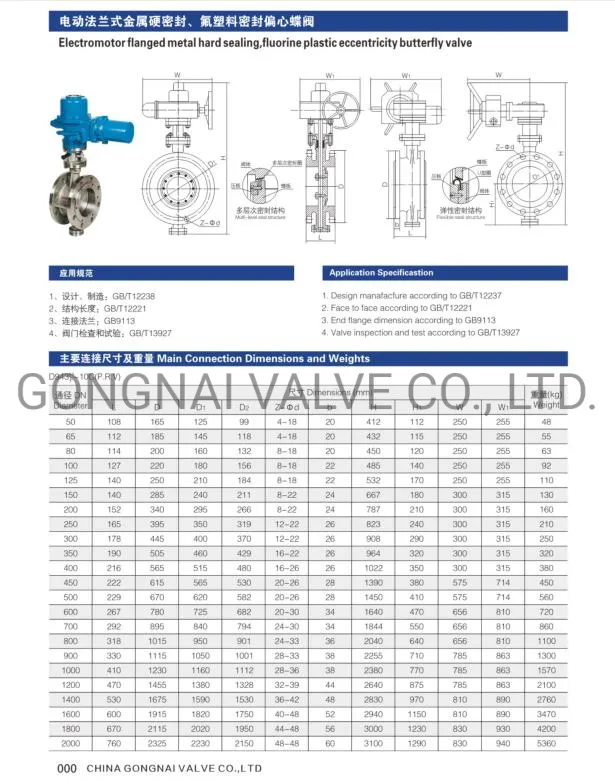 Worm Gear Operated Rubber Seal U Flange Type Butterfly Valve for Sea Water